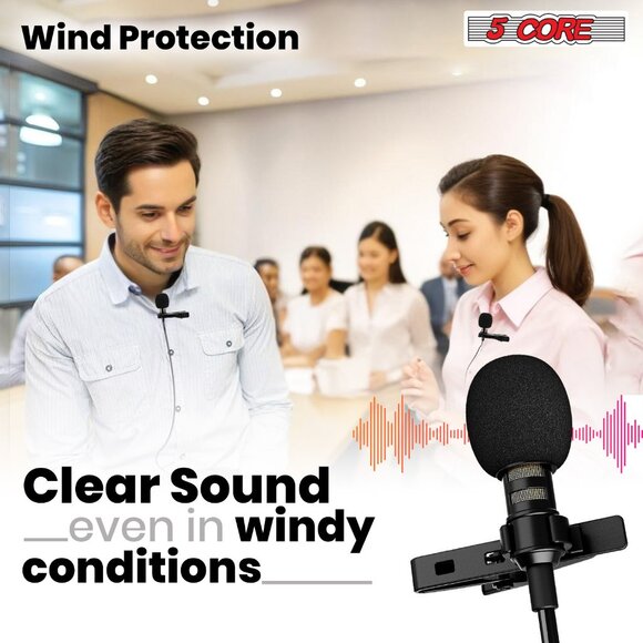5 CORE Premium Lavalier Microphone Lapel Clip-on Mini Wired Omnidirectional Cond - Picture 13 of 15